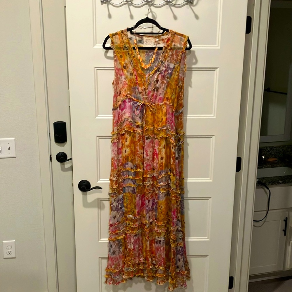 Gorgeous!! Johnny Was Jade All Silk Maxi with beautiful underslip - Size Small!!